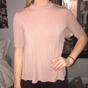A&E SOFT & SEXY open back striped blush tee
